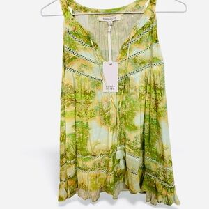 Rose and Olive toile patterned top NWT